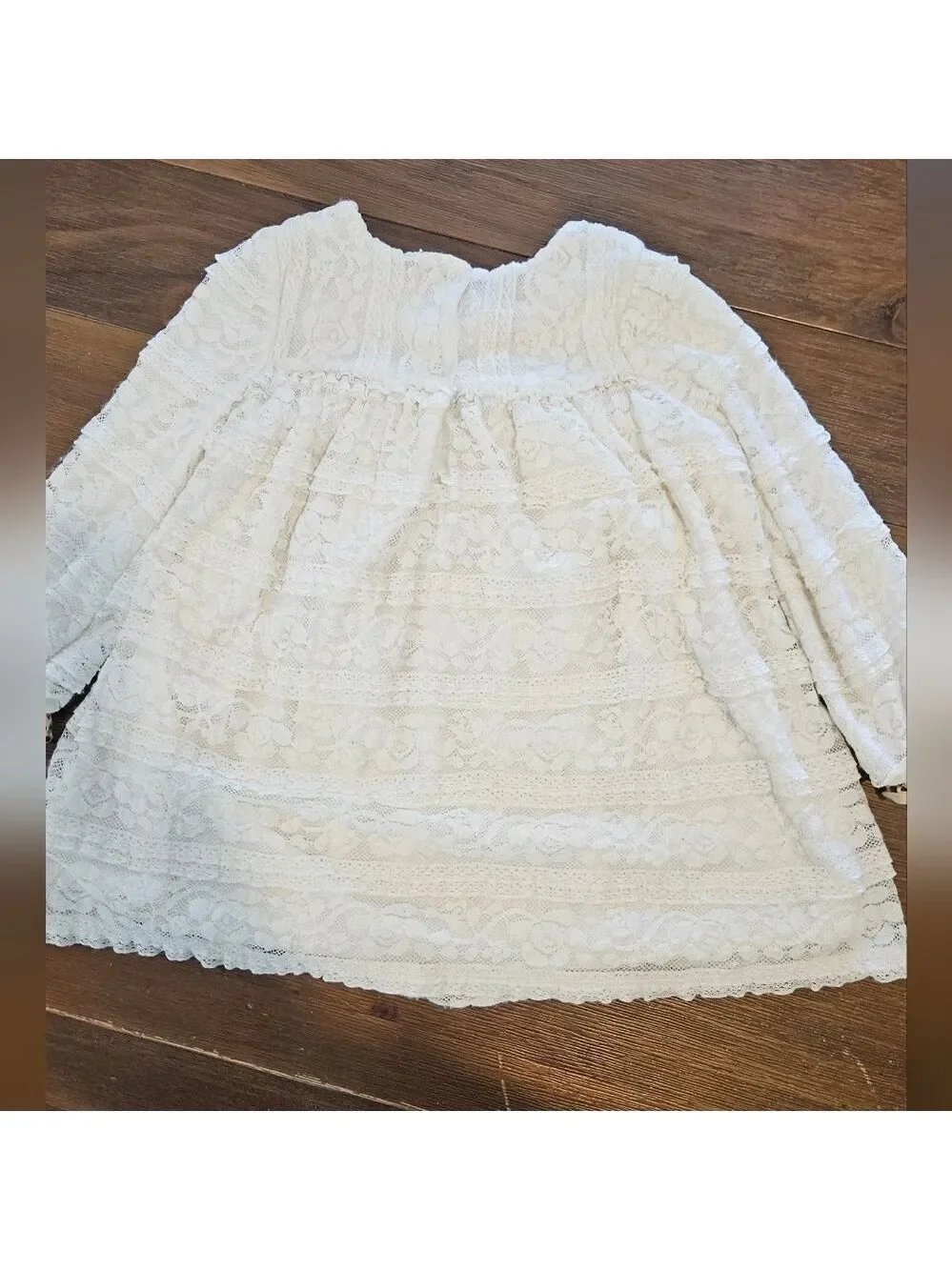 NANNETTE KIDS 3T WHITE LACE & RUFFLE LINED DRESS WITH POPS OF COLOR!
